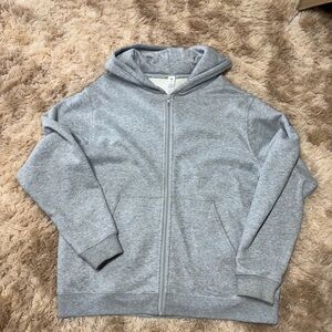 ALO Yoga Light Gray Zip-Up Hoodie